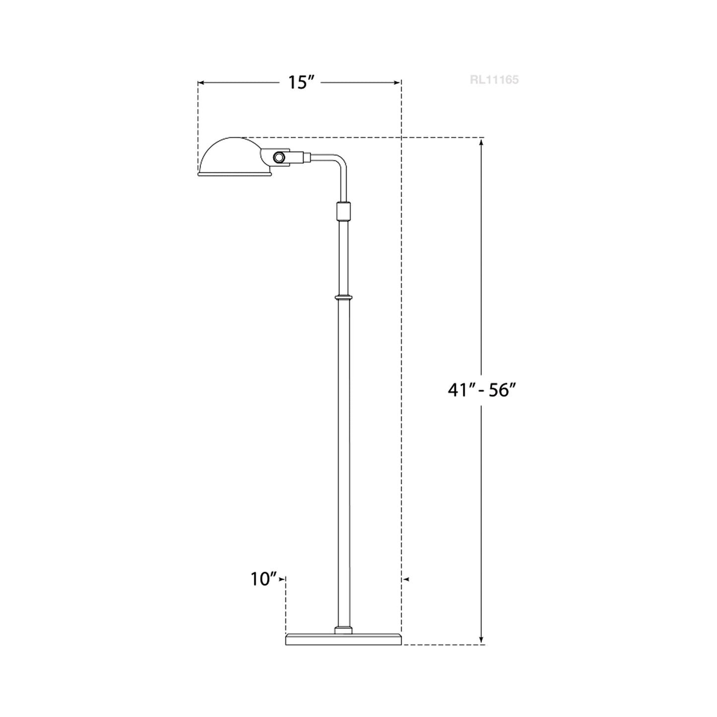 Fairfield Floor Lamp - line drawing.