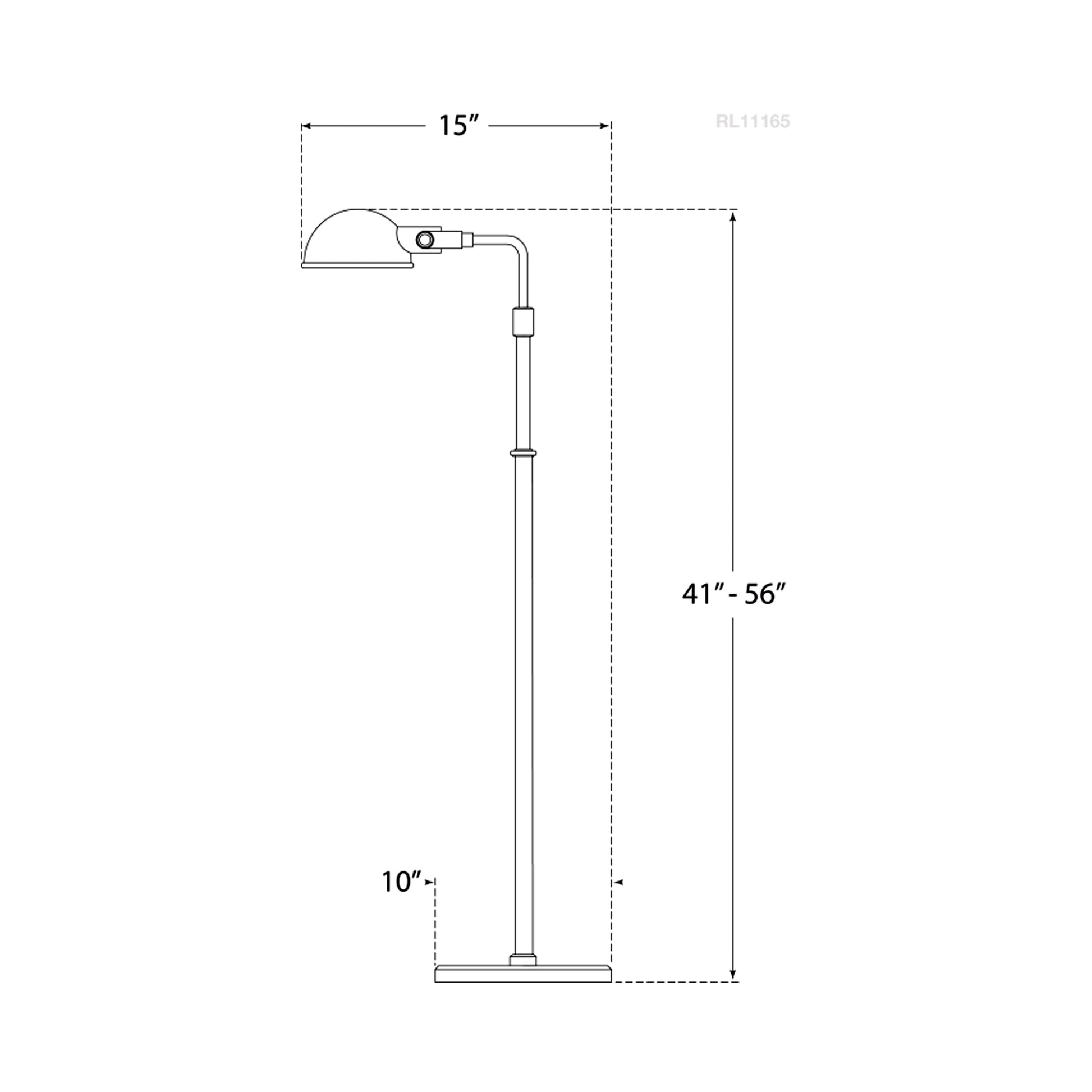 Fairfield Floor Lamp - line drawing.