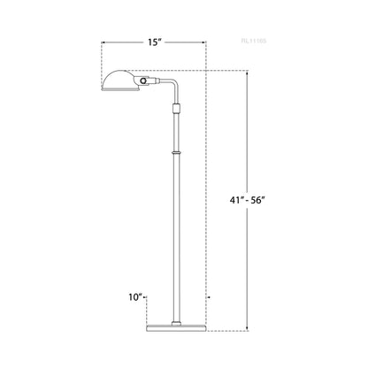 Fairfield Floor Lamp - line drawing.