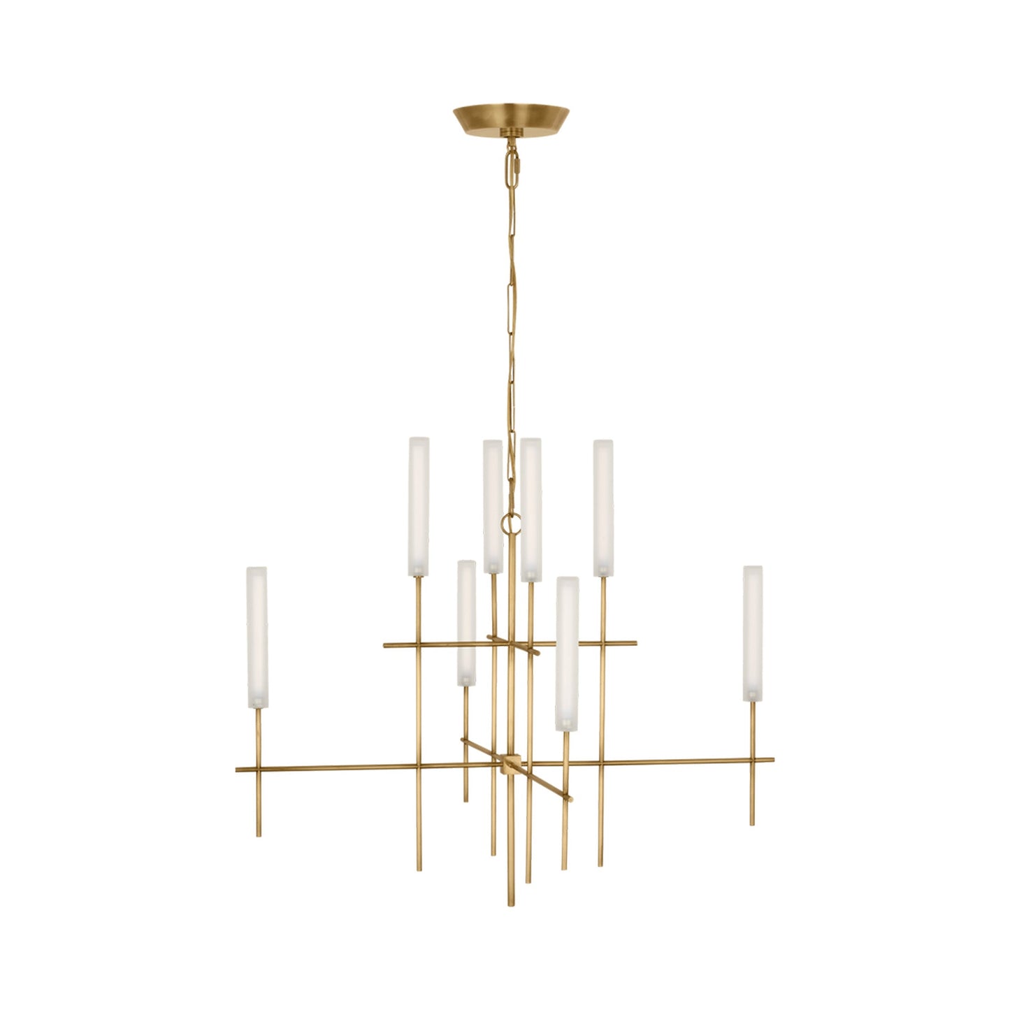 Fay LED Chandelier in Hand-Rubbed Antique Brass.