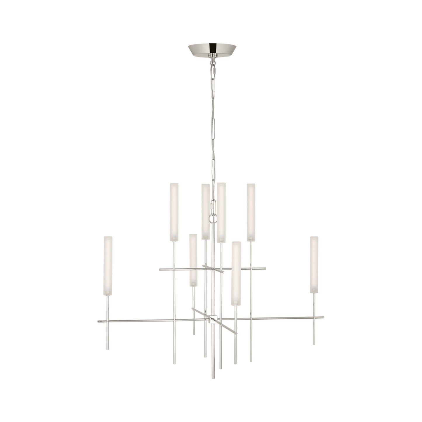 Fay LED Chandelier in Polished Nickel.