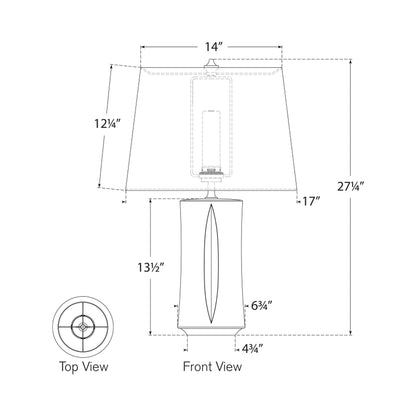 Figlia LED Rechargeable Table Lamp - line drawing.