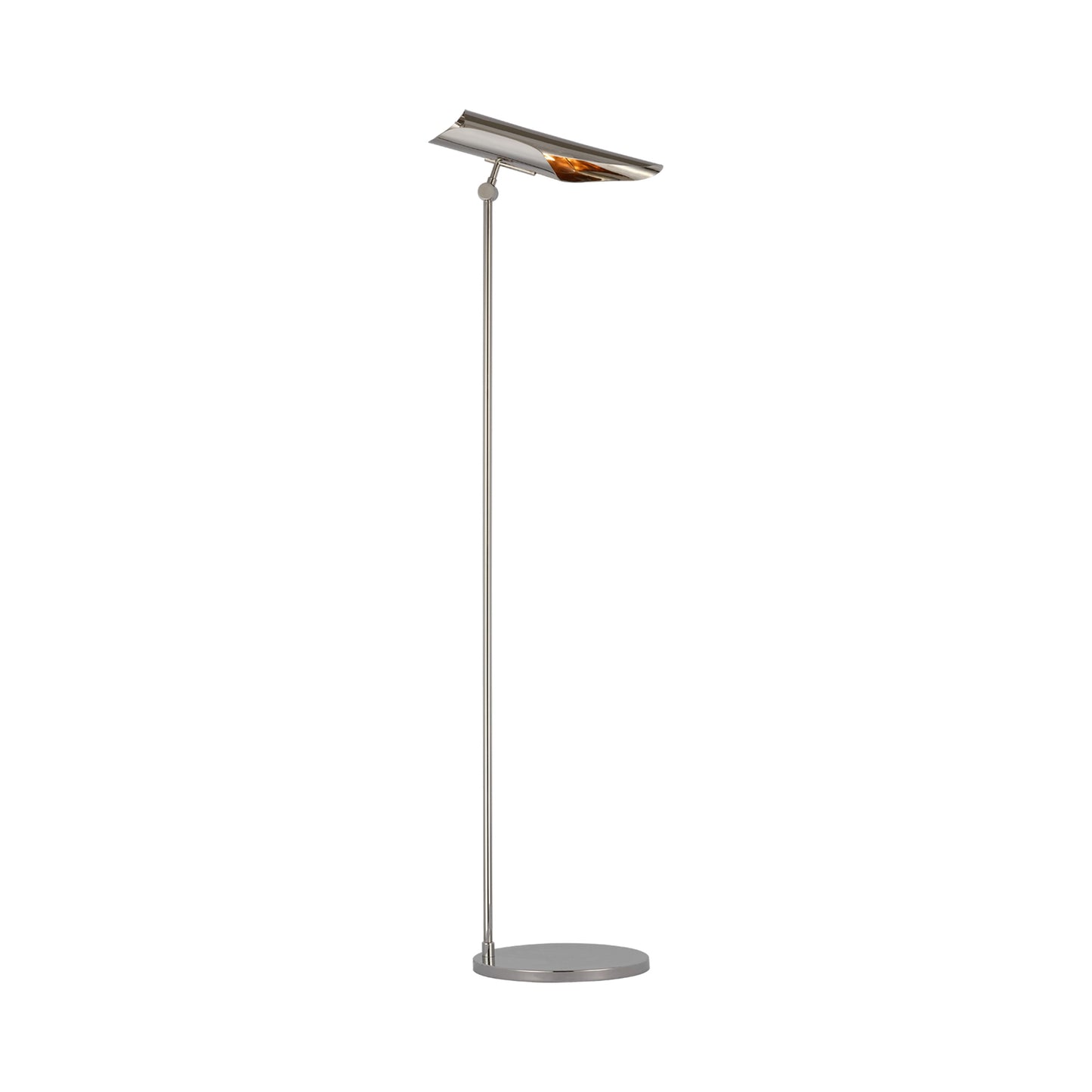 Flore Floor Lamp in Polished Nickel.