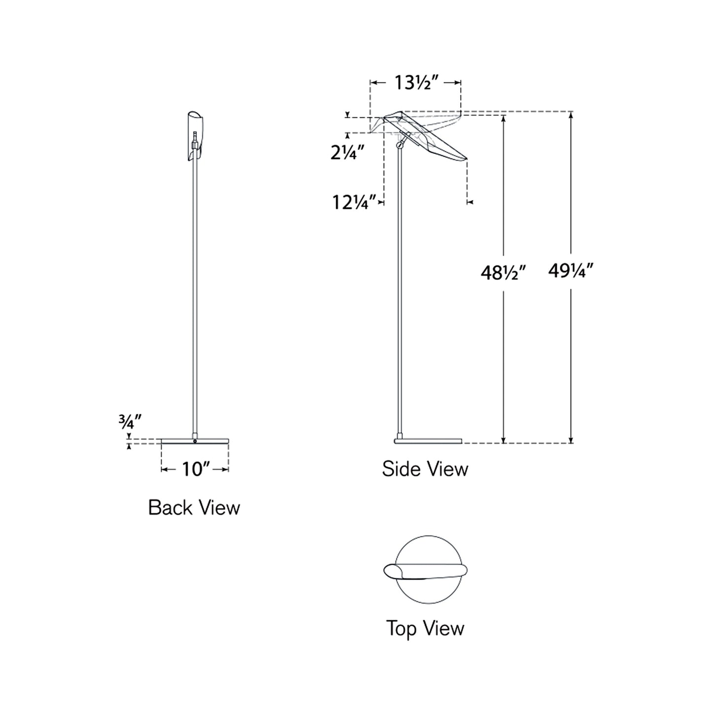 Flore Floor Lamp - line drawing.