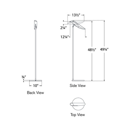 Flore Floor Lamp - line drawing.