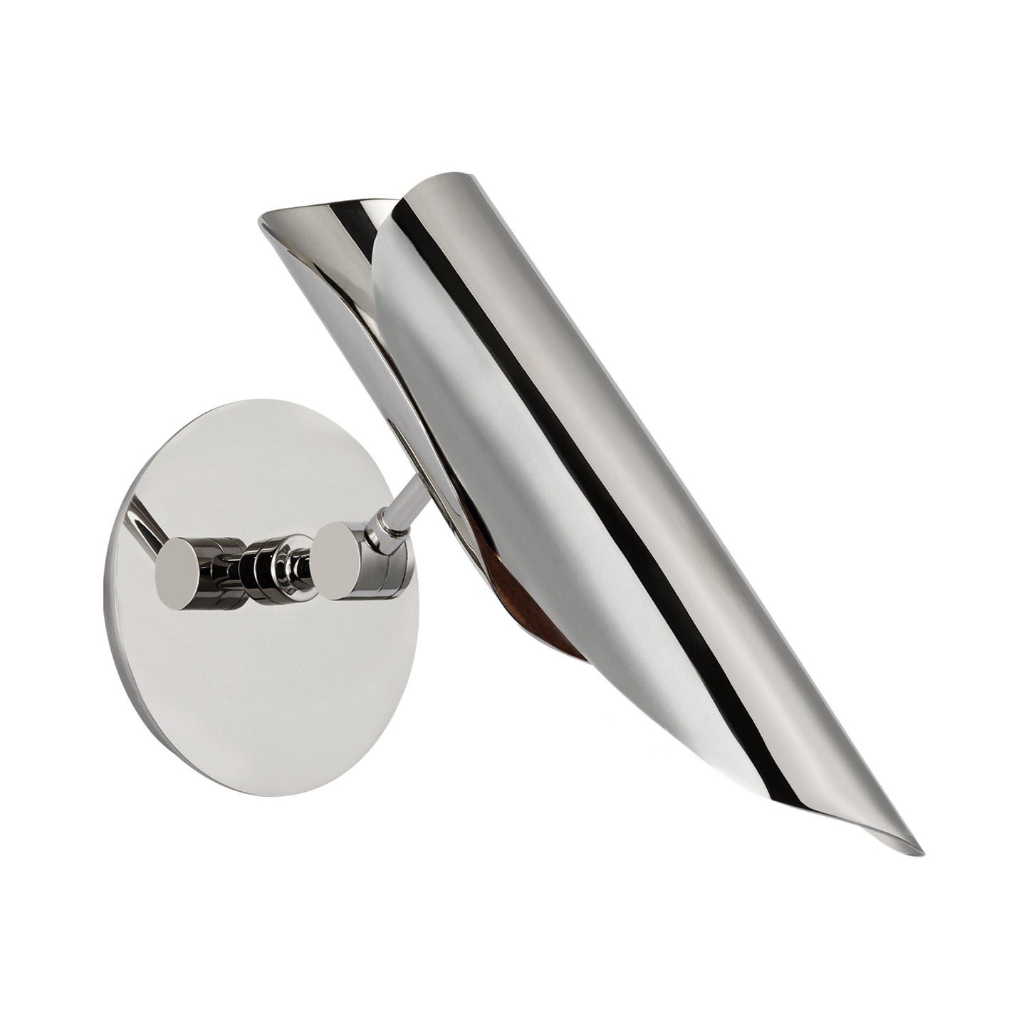 Flore Single Wall Light in Polished Nickel.