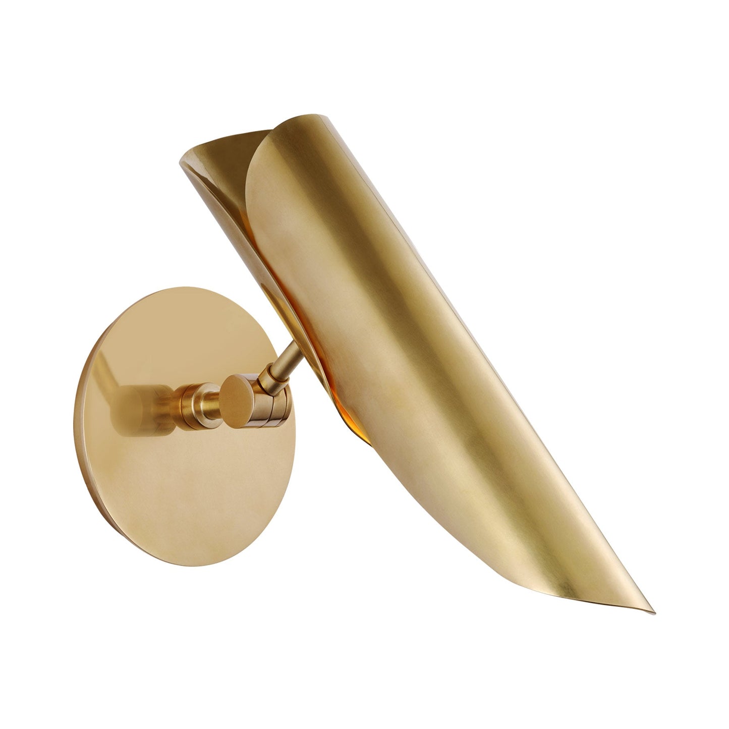 Flore Single Wall Light in Soft Brass.