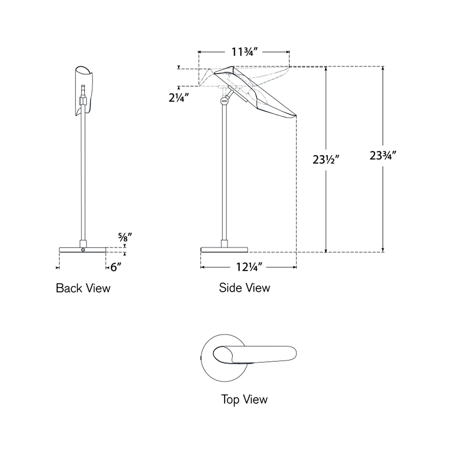 Flore Table Lamp - line drawing.