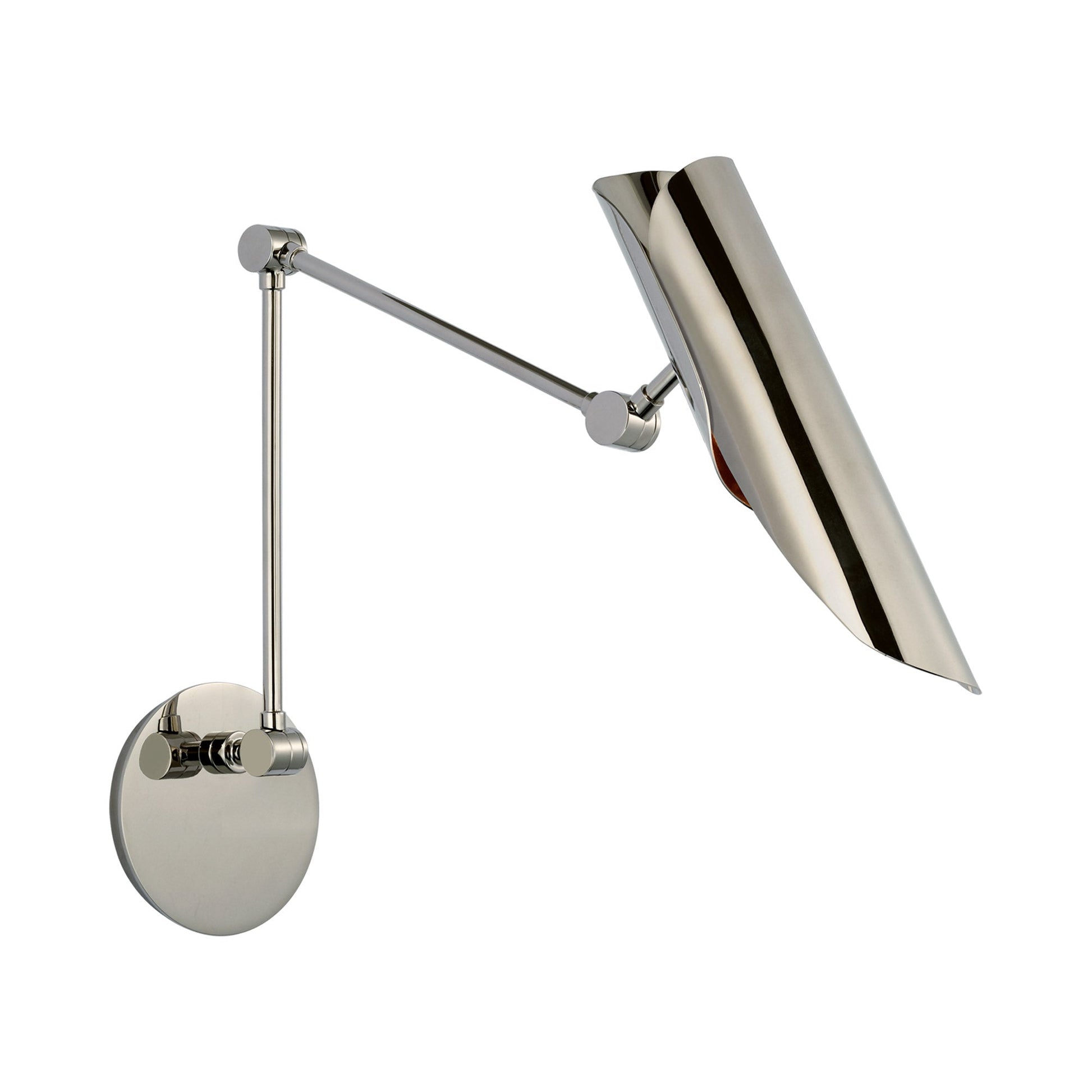 Flore Wall Light in Polished Nickel.