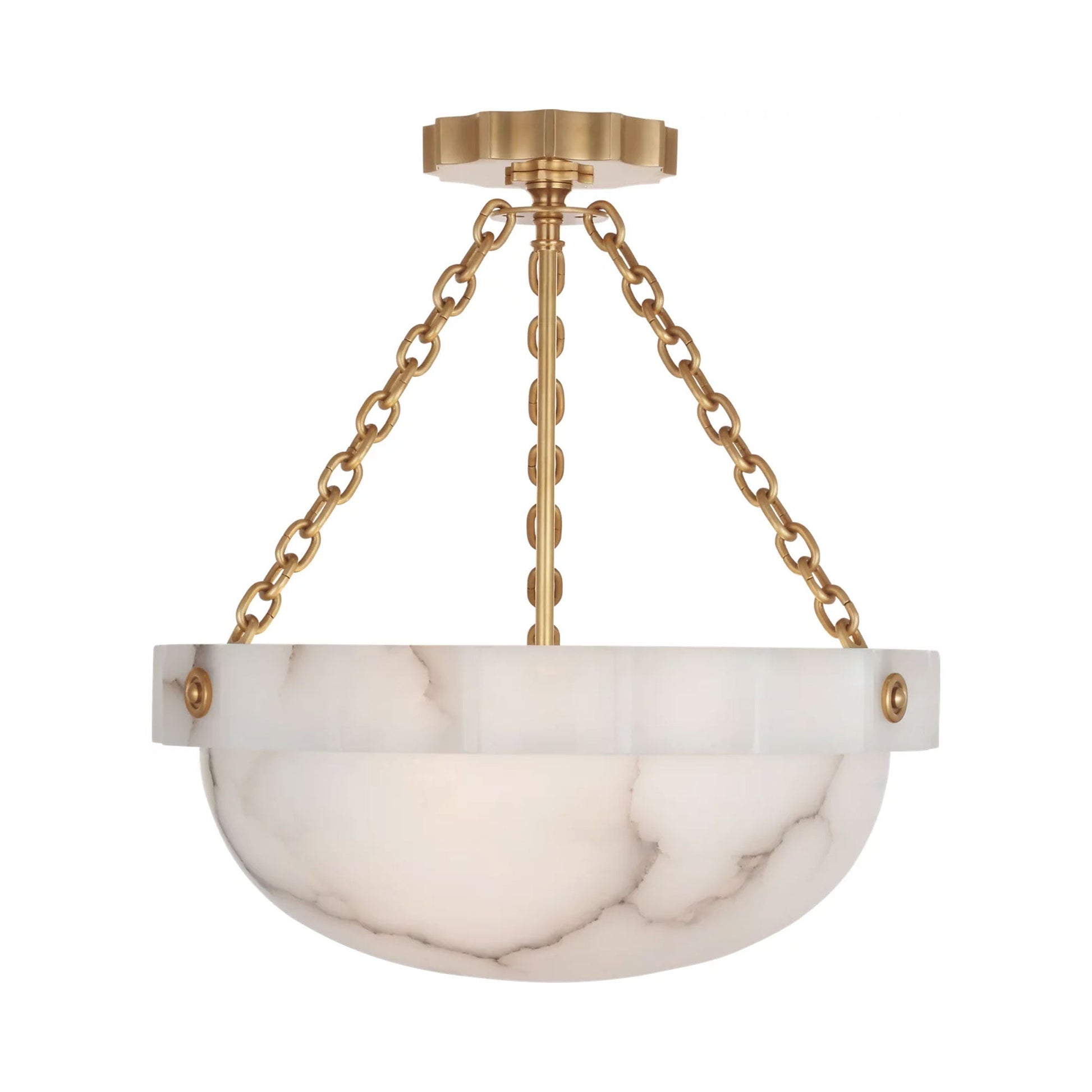Fluted Band Semi Flush Mount Ceiling Light in Detail.