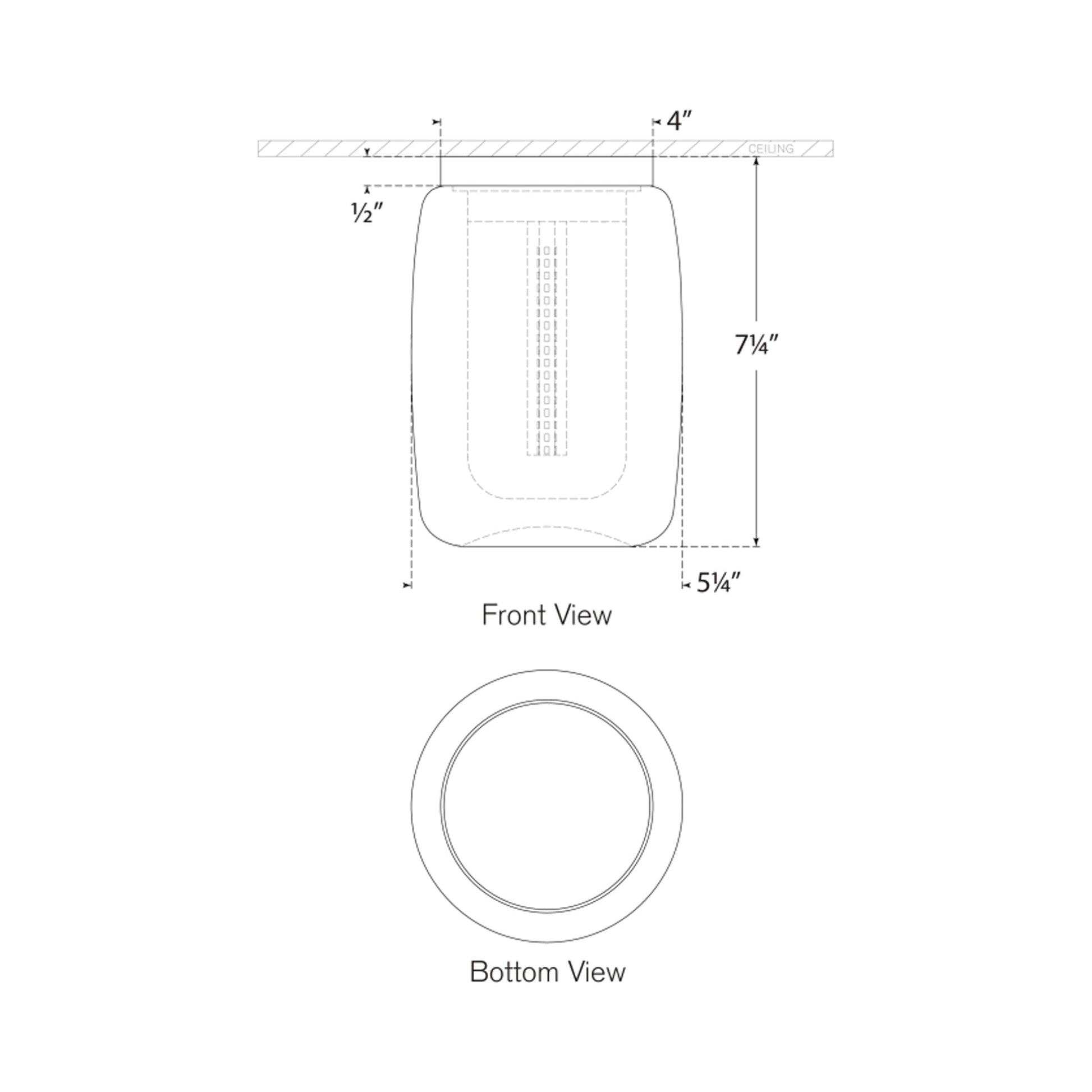Formosa Elongated LED Flush Mount Ceiling Light - line drawing.