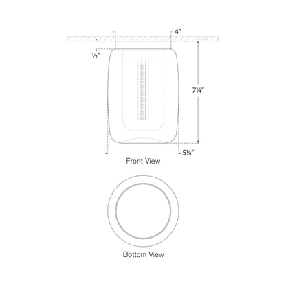 Formosa Elongated LED Flush Mount Ceiling Light - line drawing.