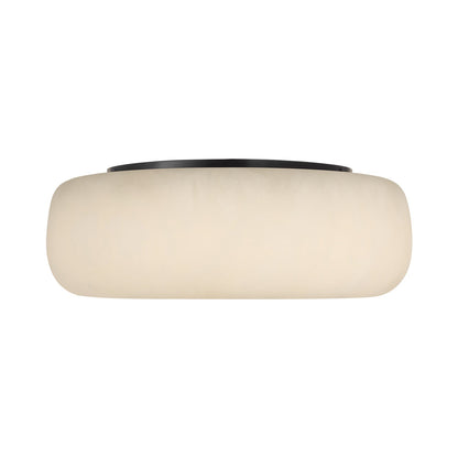 Formosa LED Flush Mount Ceiling Light in Alabaster and Bronze (Small).