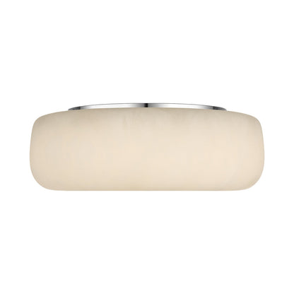 Formosa LED Flush Mount Ceiling Light in Alabaster and Polished Nickel (Small).