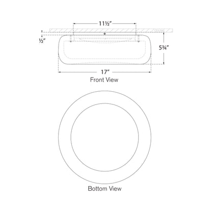 Formosa LED Flush Mount Ceiling Light - line drawing.