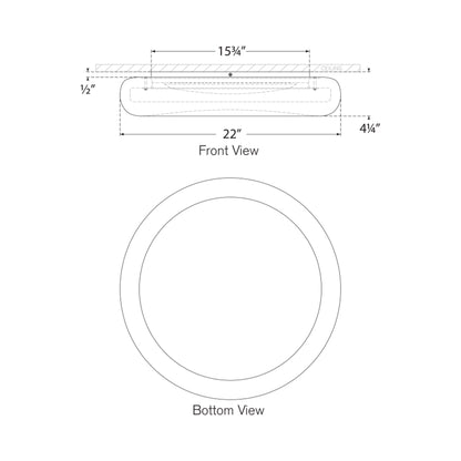 Formosa LED Flush Mount Ceiling Light - line drawing.