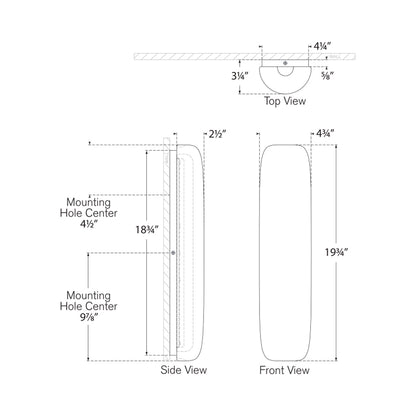Formosa LED Linear Wall Light - line drawing.