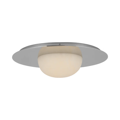Fosse LED Flush Mount Ceiling Light in Polished Nickel (Small).