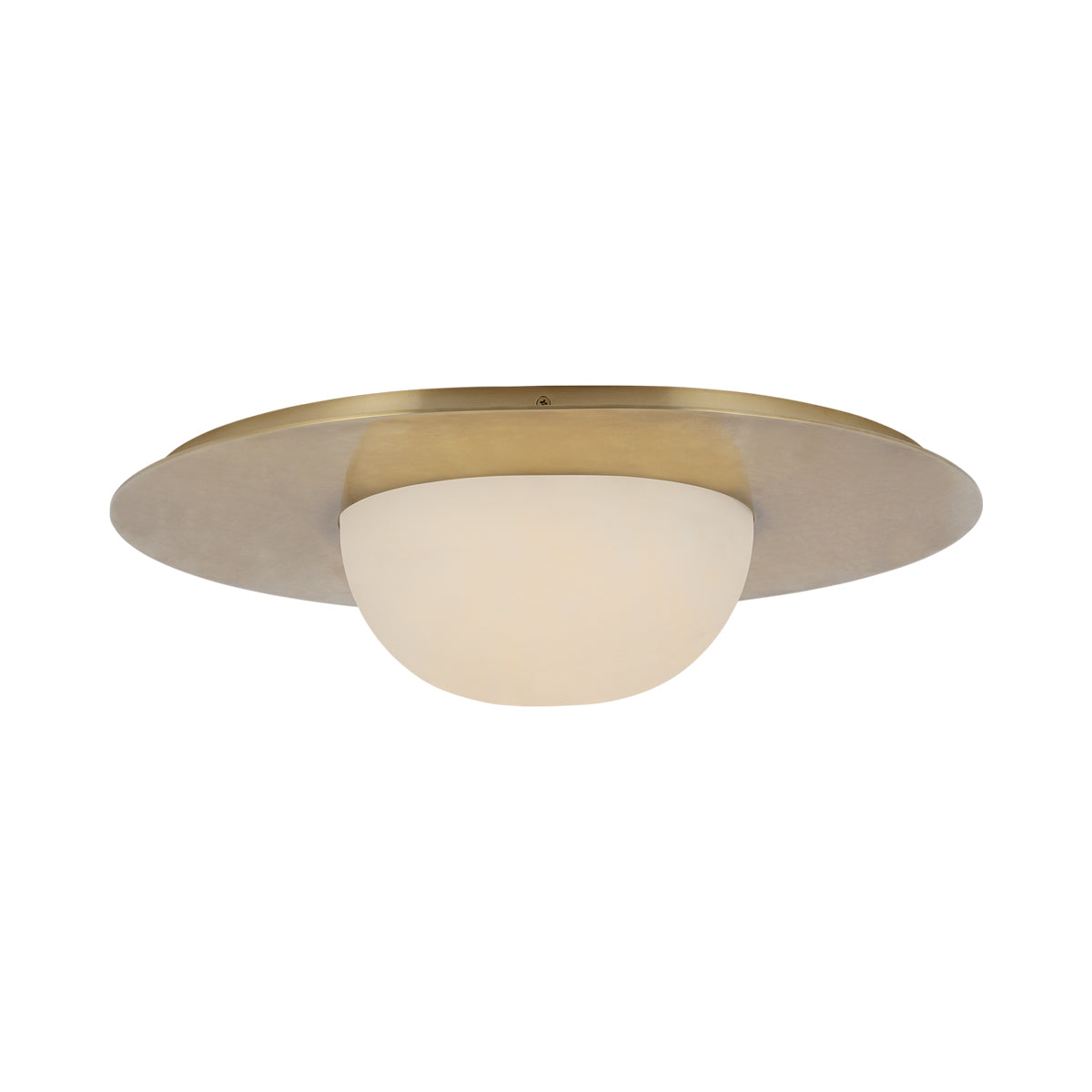 Fosse LED Flush Mount Ceiling Light in Antique-Burnished Brass (Large).