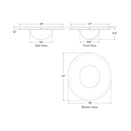 Fosse LED Flush Mount Ceiling Light - line drawing.