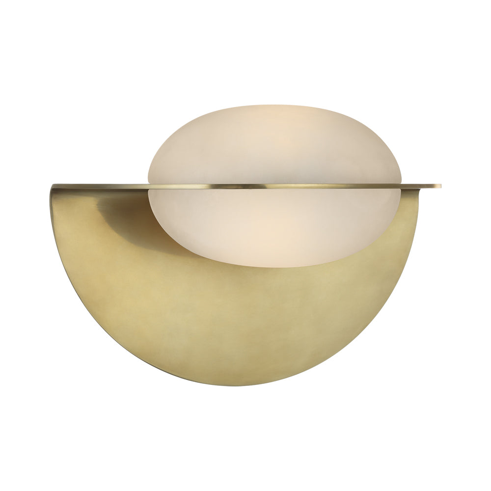 Fosse LED Invertable Oval Wall Light in Antique-Burnished Brass.