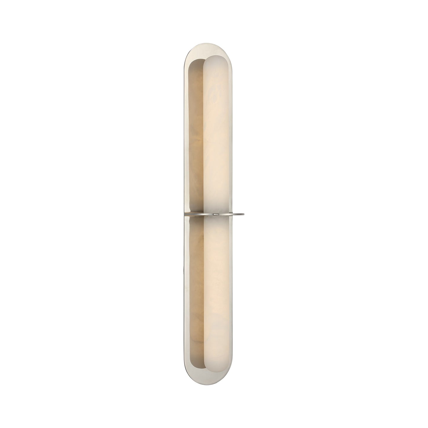 Fosse LED Linear Tube Wall Light in Polished Nickel.