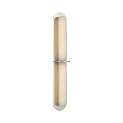 Fosse LED Linear Tube Wall Light in Polished Nickel.