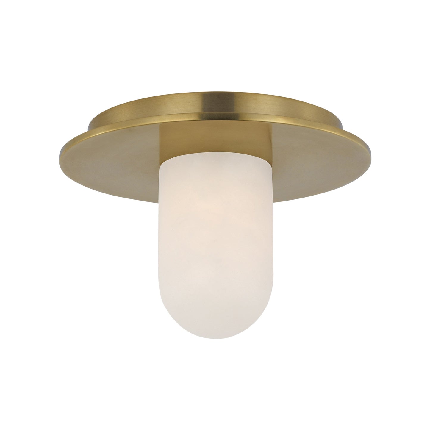 Fosse Solitaire LED Flush Mount Ceiling Light in Antique-Burnished Brass (Small).