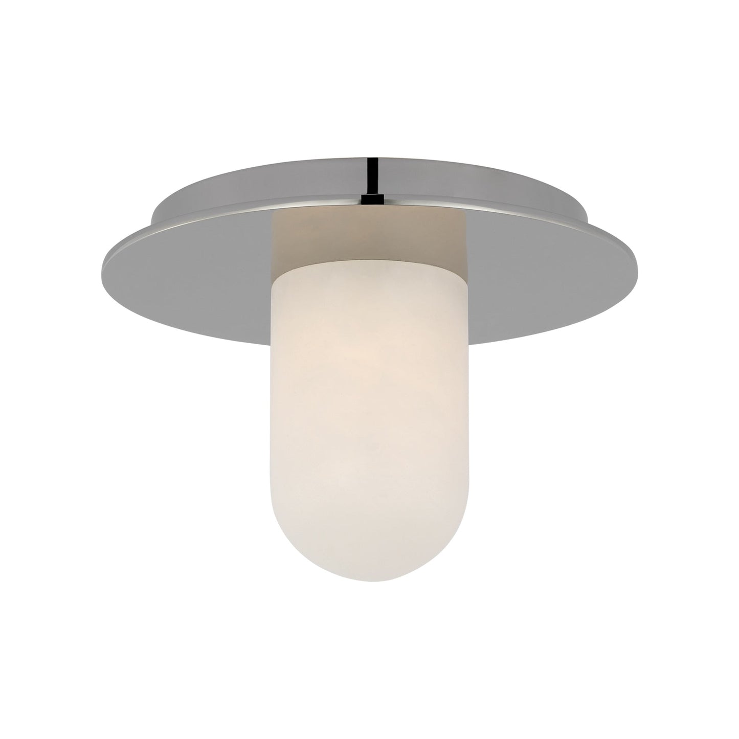 Fosse Solitaire LED Flush Mount Ceiling Light in Polished Nickel (Small).