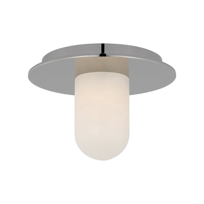 Fosse Solitaire LED Flush Mount Ceiling Light in Polished Nickel (Small).