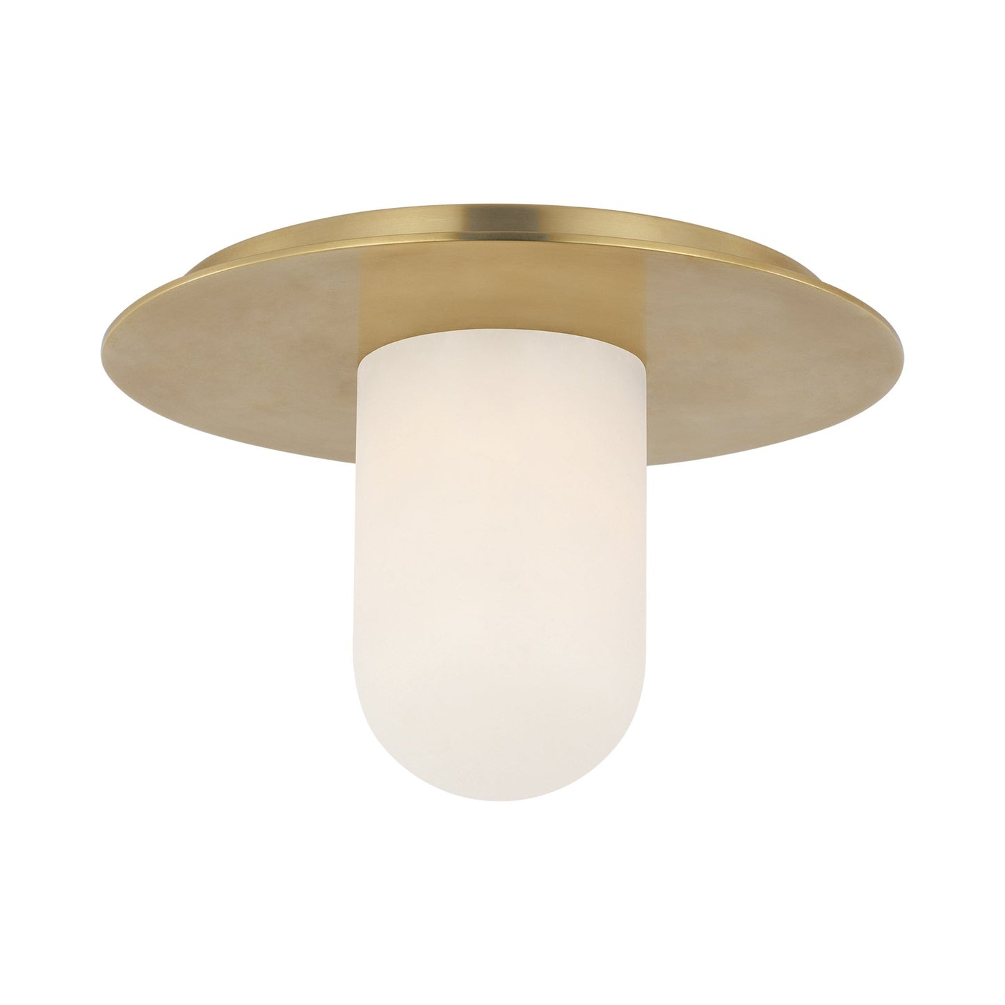 Fosse Solitaire LED Flush Mount Ceiling Light in Antique-Burnished Brass (Large).