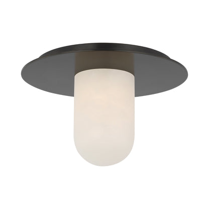 Fosse Solitaire LED Flush Mount Ceiling Light in Bronze (Large).