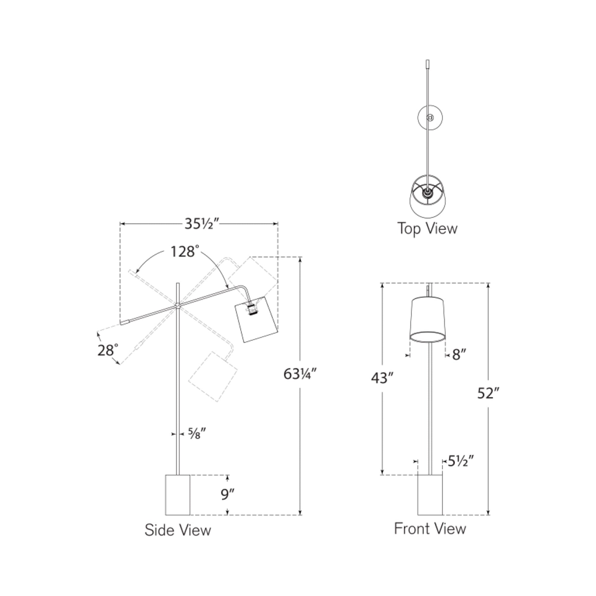 Frederick Floor Lamp - line drawing.