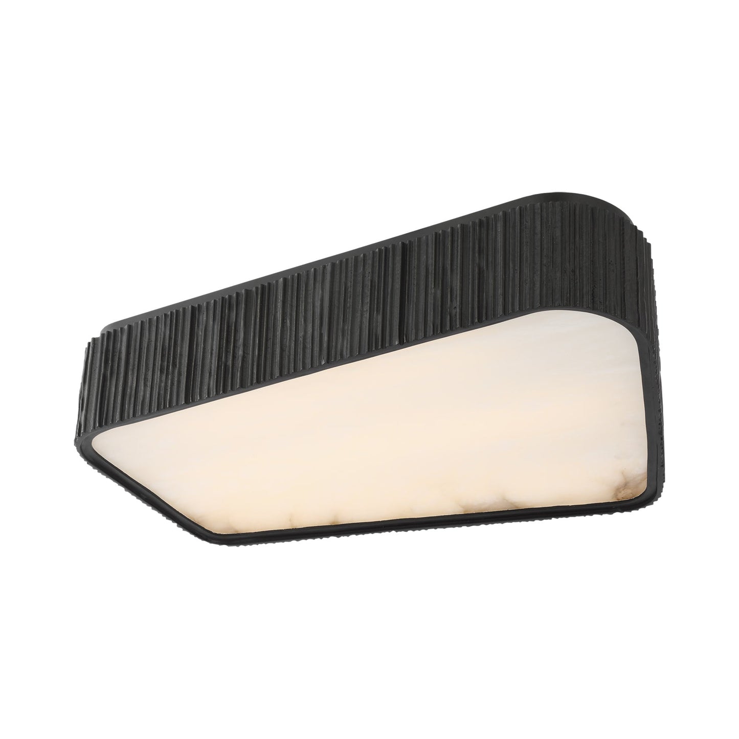 Fumar Asymmetrical LED Flush Mount Ceiling Light in Ridged Carbon.