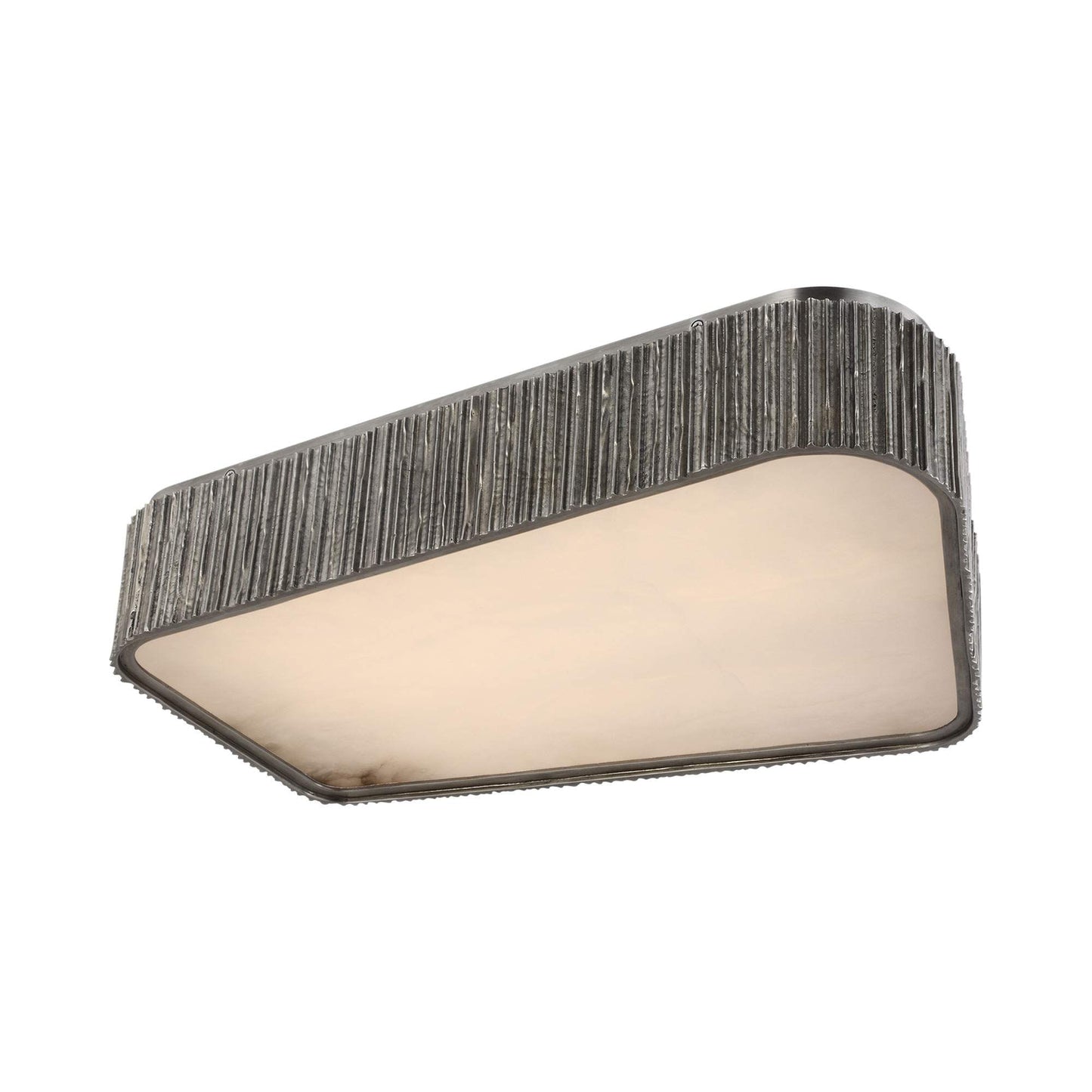 Fumar Asymmetrical LED Flush Mount Ceiling Light in Ridged Graphite.