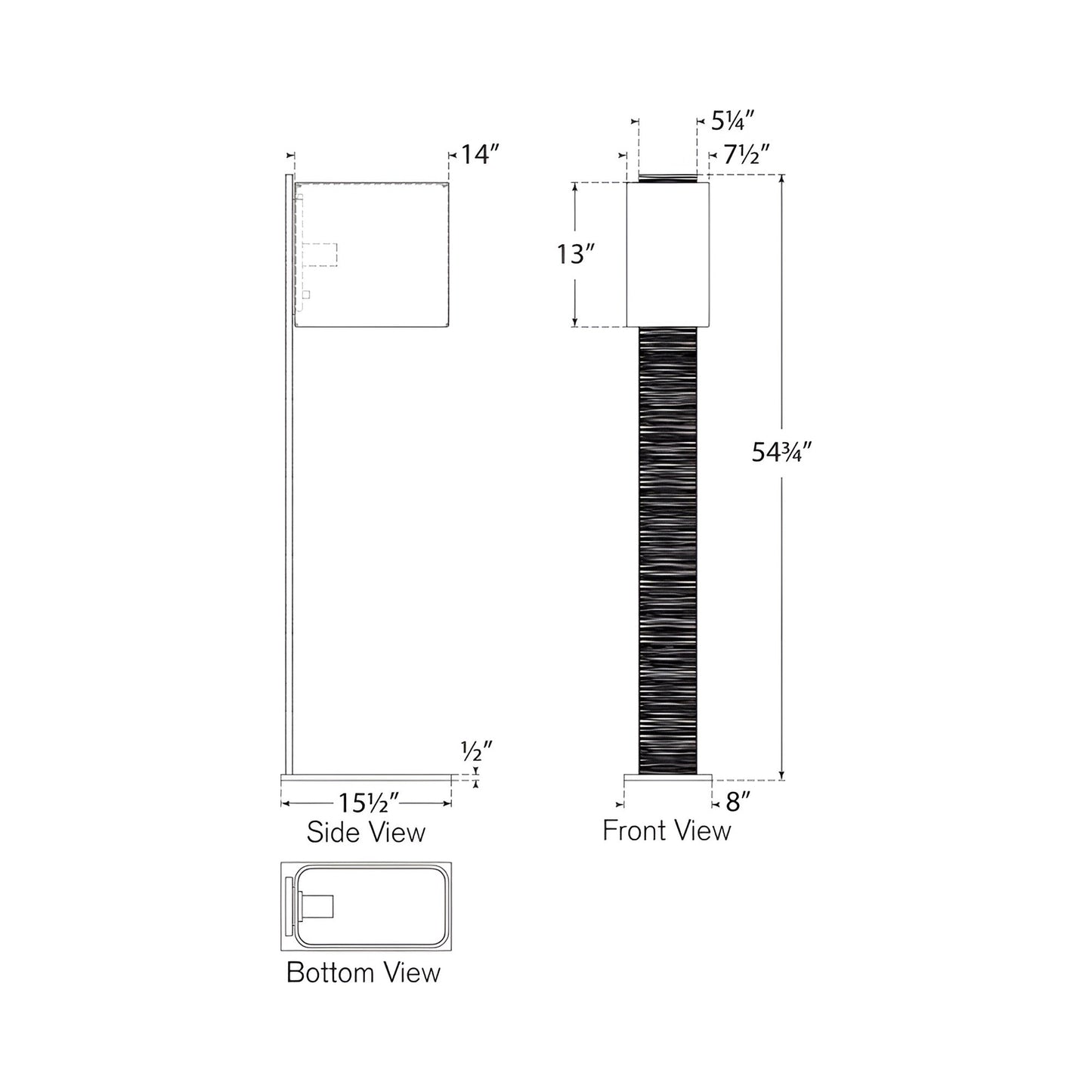 Fumar Floor Lamp - line drawing.