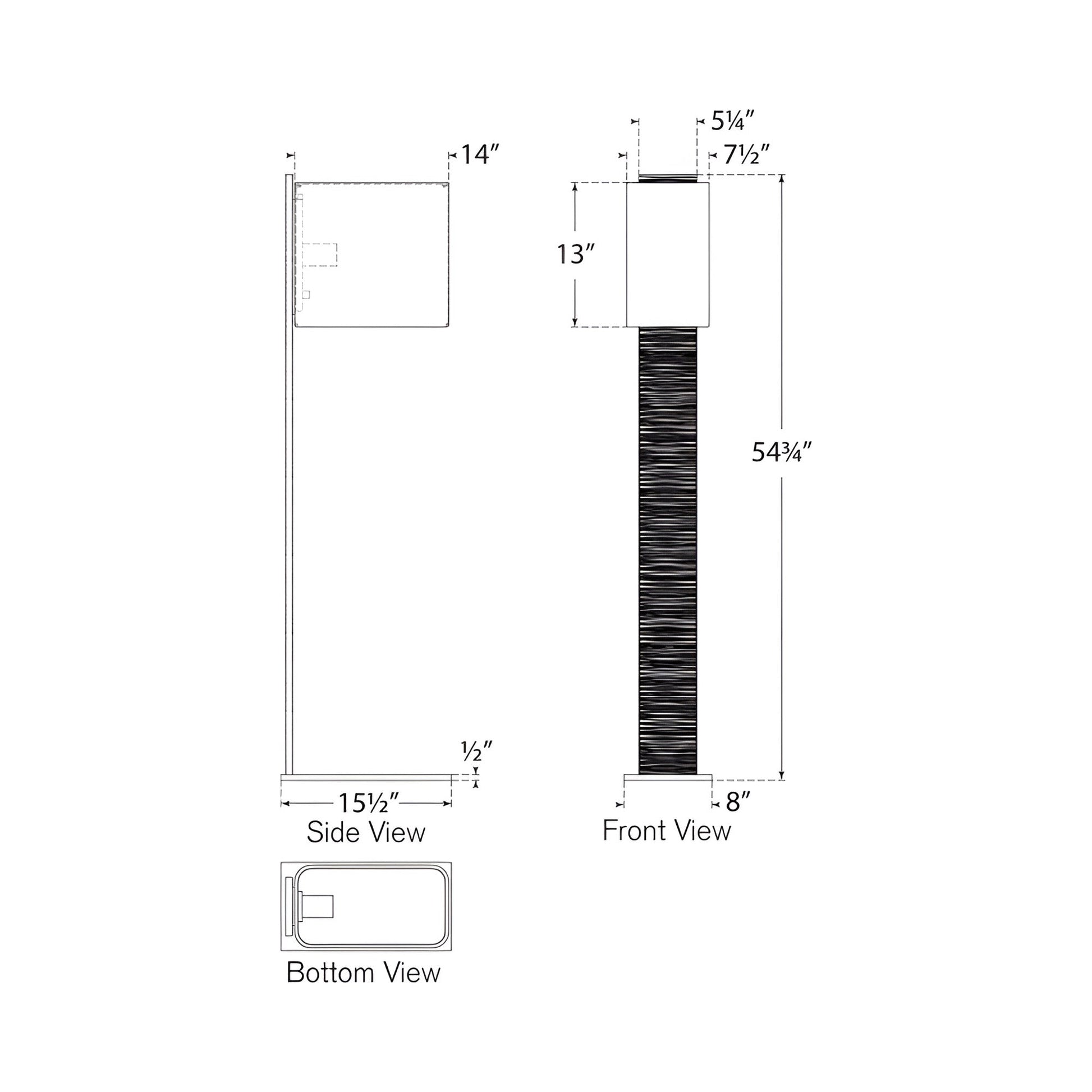 Fumar Floor Lamp - line drawing.