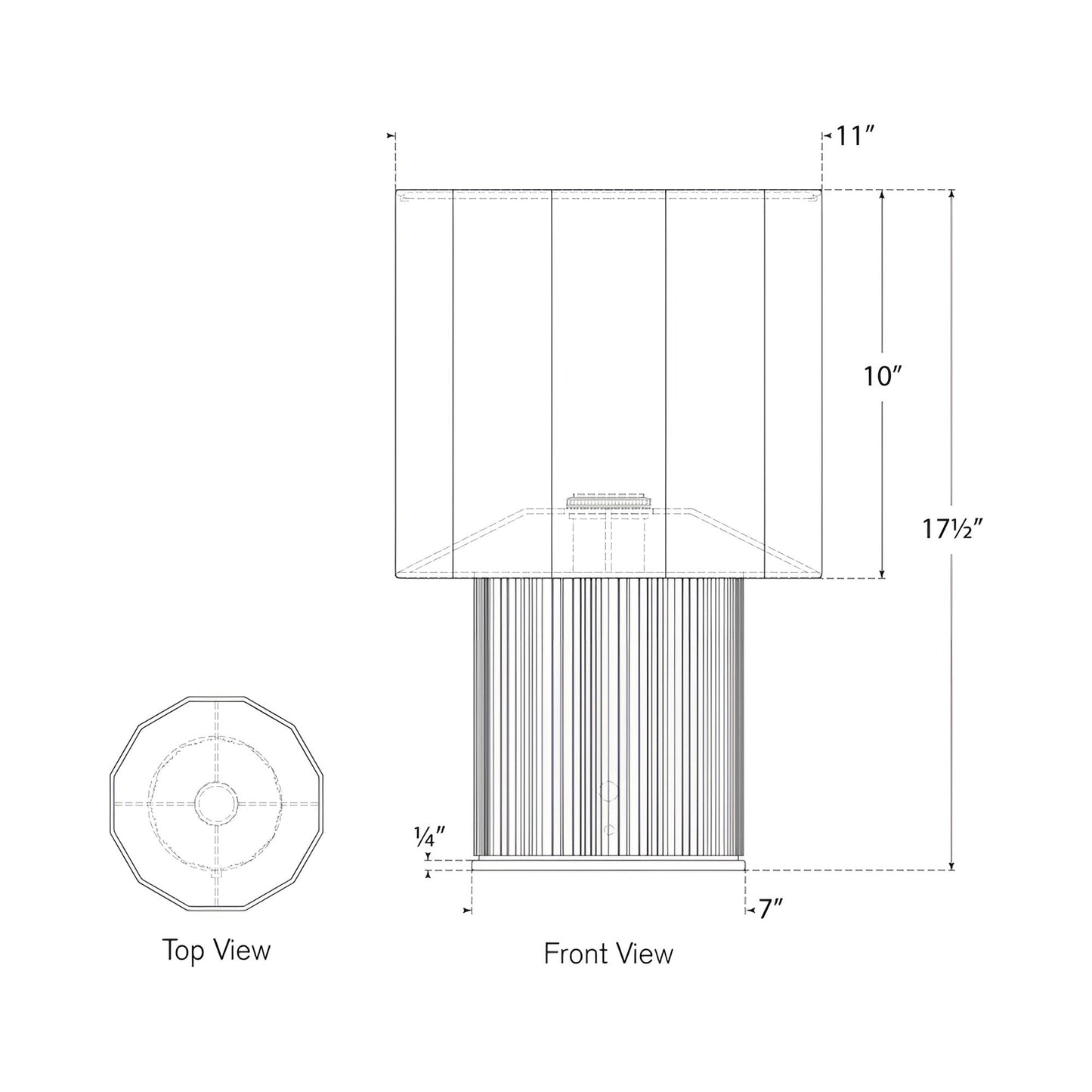 Fumar Table Lamp - line drawing.