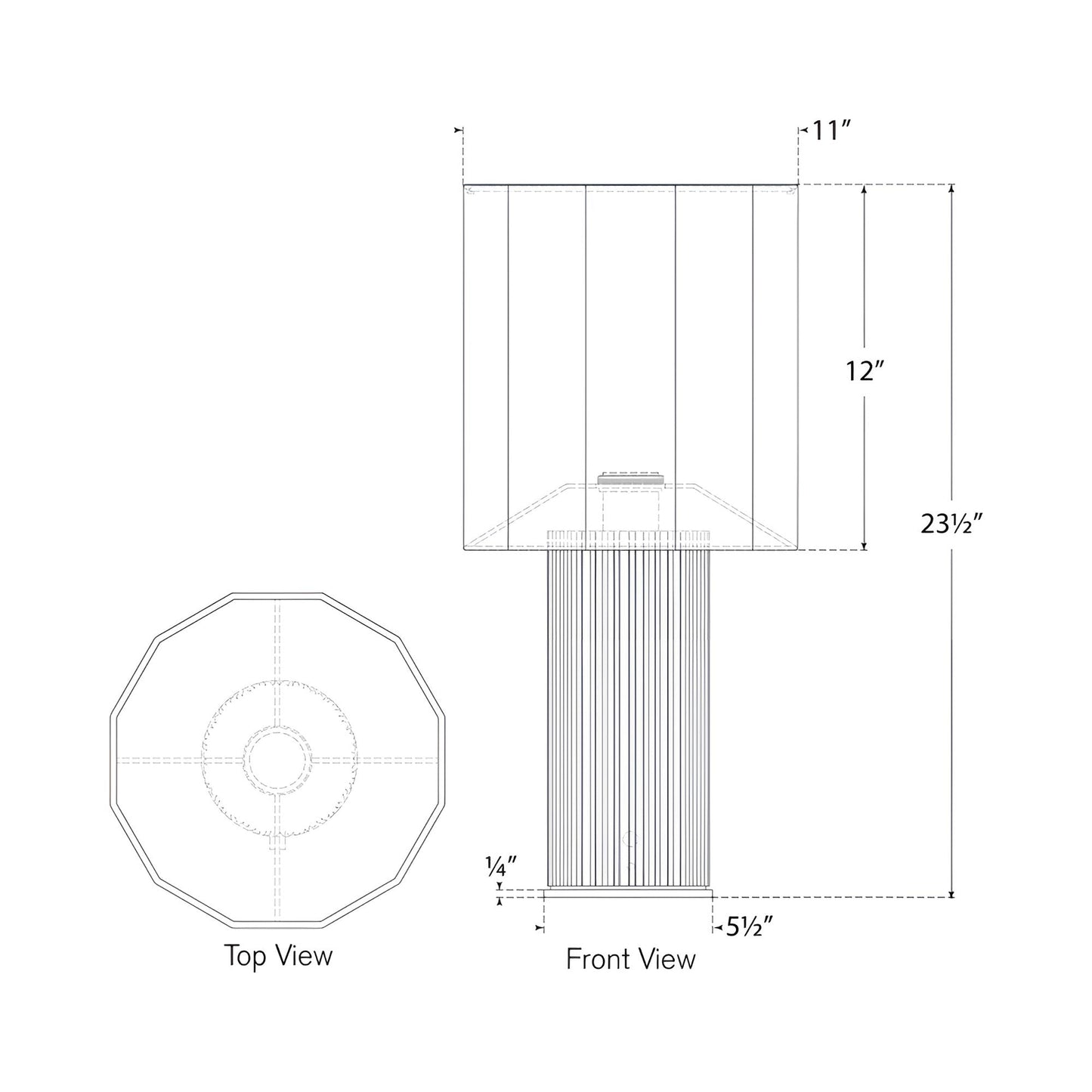 Fumar Table Lamp - line drawing.