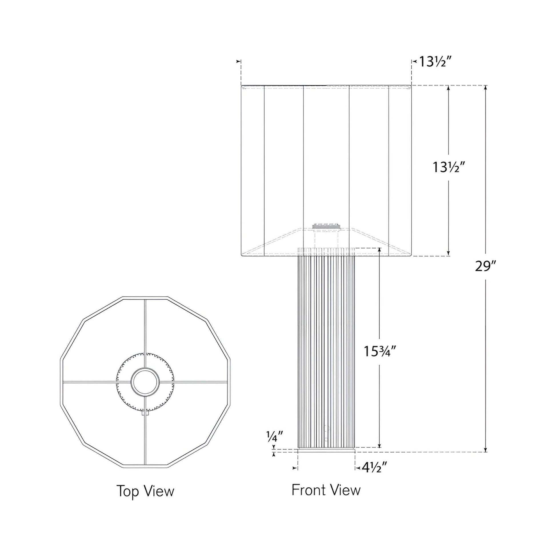 Fumar Table Lamp - line drawing.