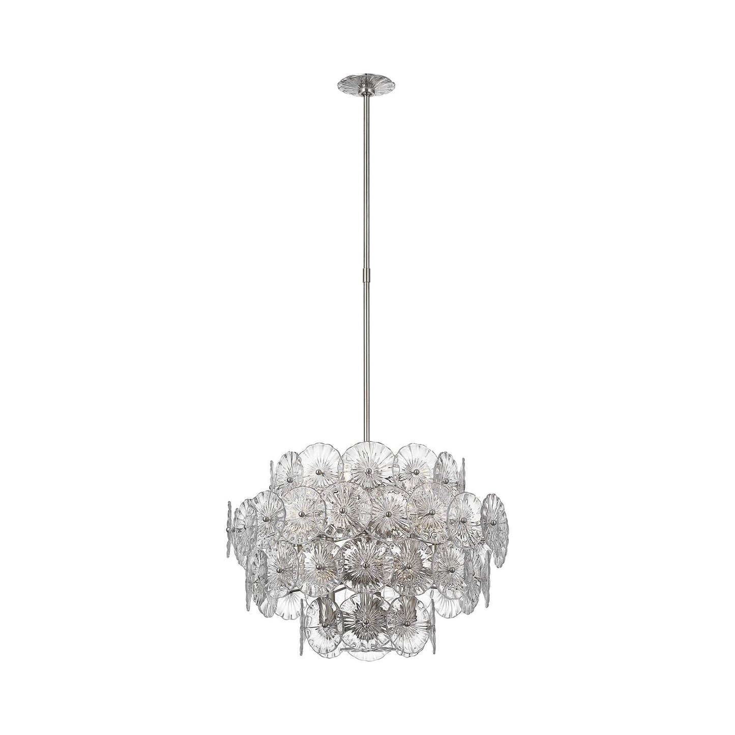 Gianna Chandelier in Burnished Silver Leaf (Clear Glass).