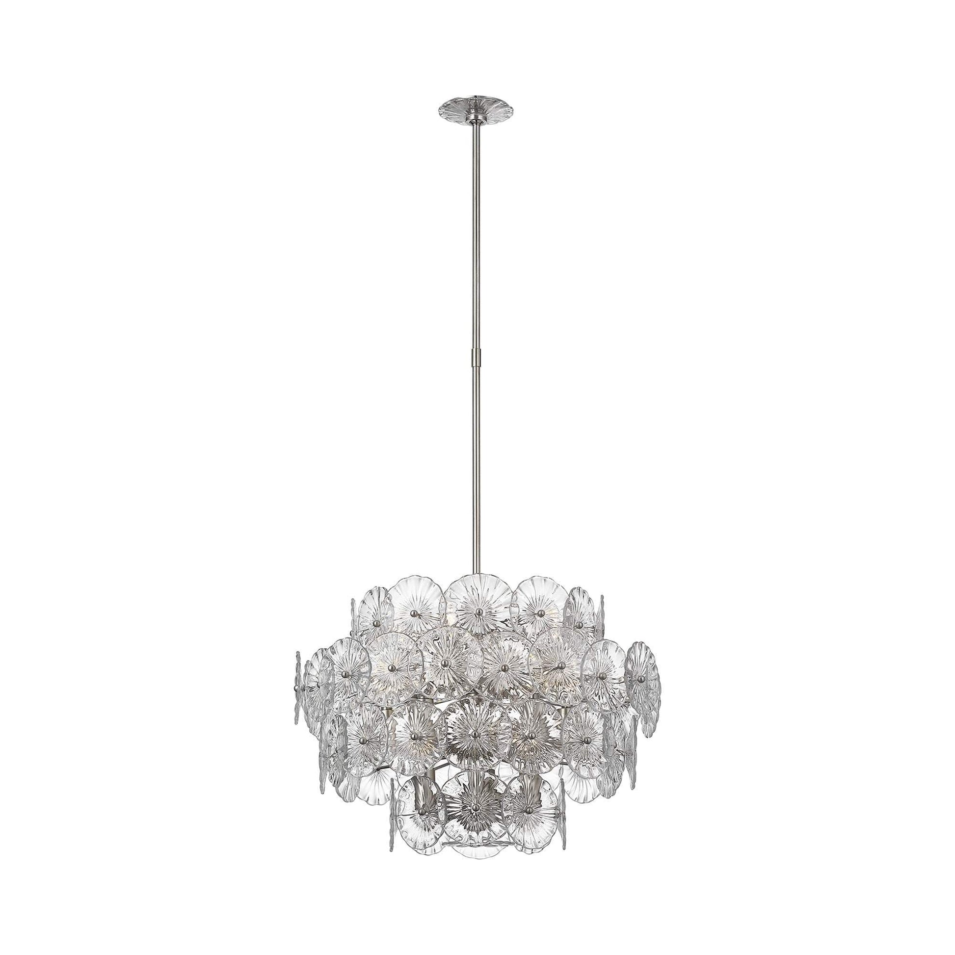 Gianna Chandelier in Burnished Silver Leaf (Clear Glass).