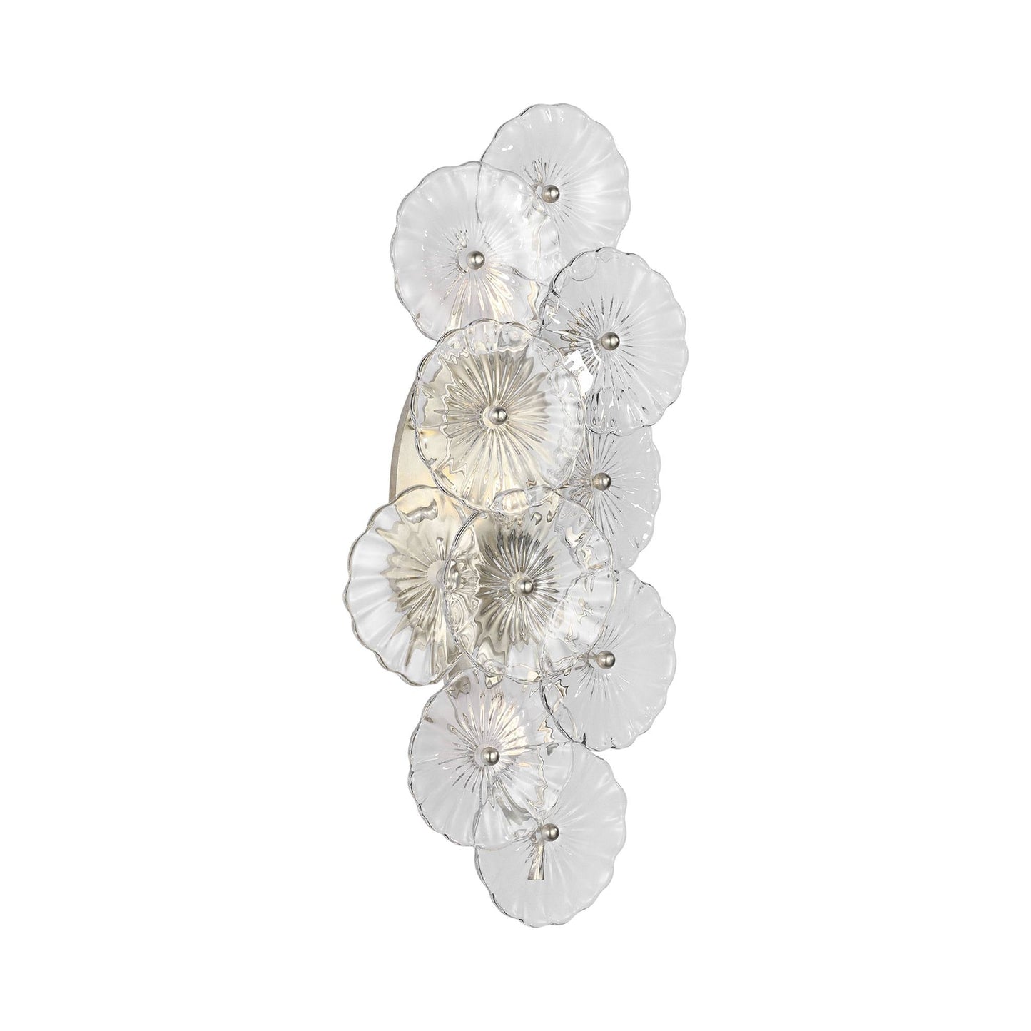 Gianna Layered Wall Light in Burnished Silver Leaf (Clear Glass).