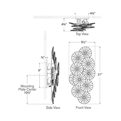 Gianna Layered Wall Light - line drawing.