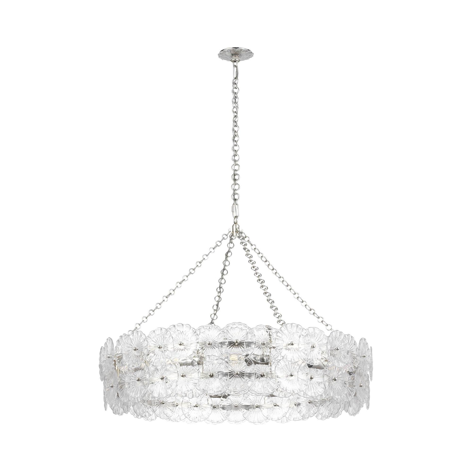 Gianna Ring Chandelier in Burnished Silver Leaf (Clear Glass).