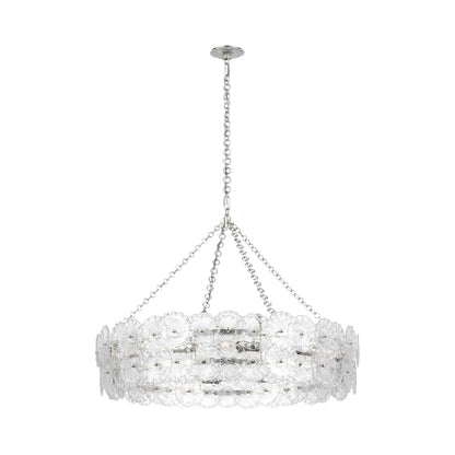 Gianna Ring Chandelier in Burnished Silver Leaf (Clear Glass).