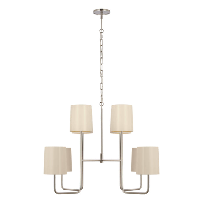 Go Lightly Chandelier in Polished Nickel/China White(Extra Large).