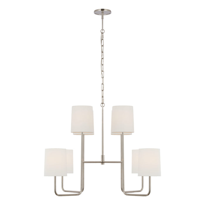 Go Lightly Chandelier in Polished Nickel/Linen(Extra Large).