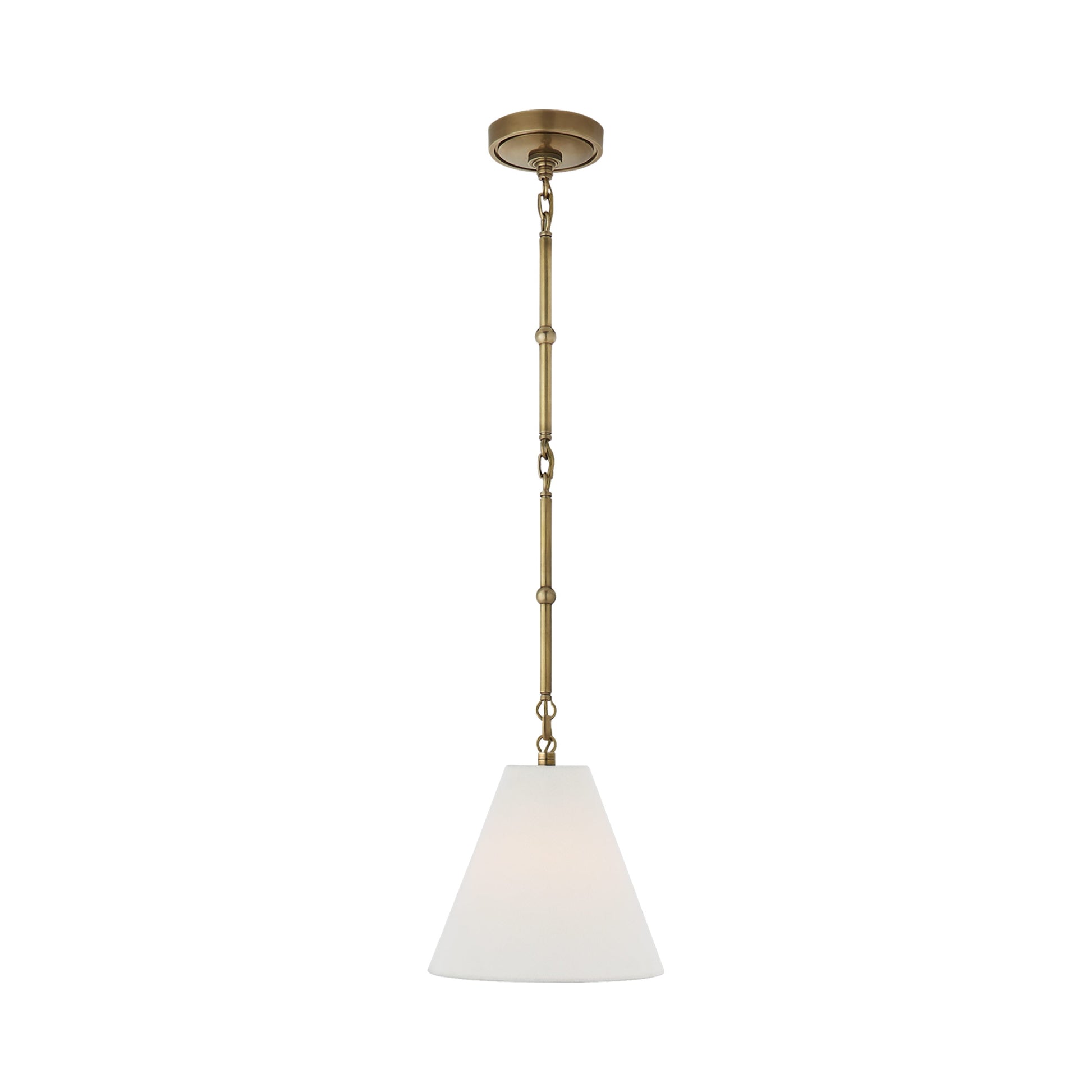 Goodman Pendant Light in Hand-Rubbed Antique Brass/Linen (X-Small).