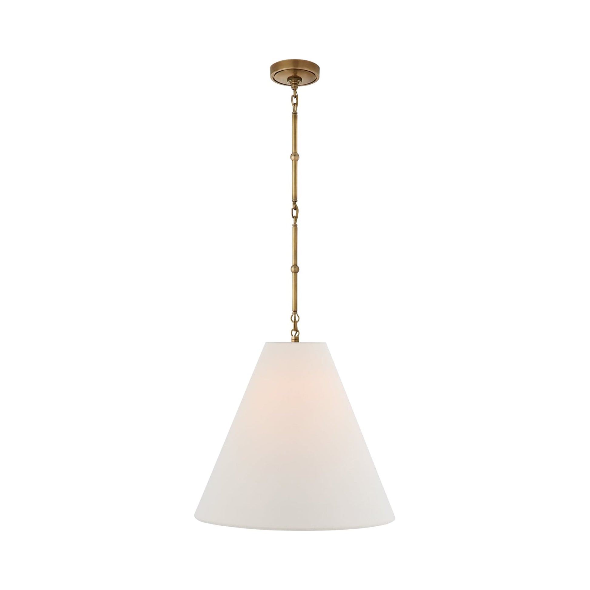 Goodman Pendant Light in Hand-Rubbed Antique Brass/Linen (Medium).